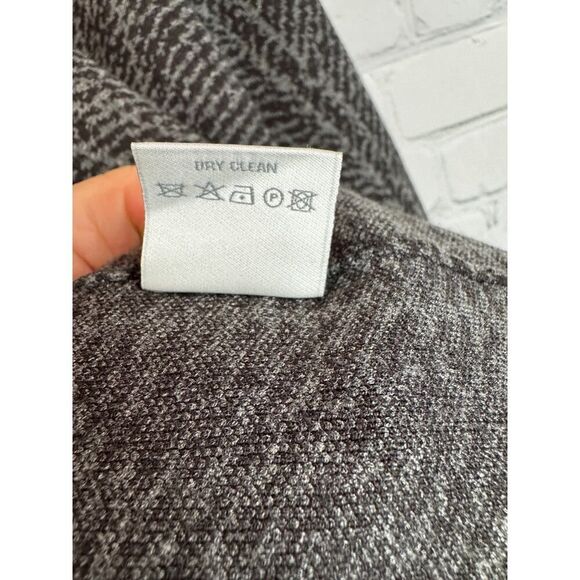 CARLISLE NEW YORK black gray stretch knit full zip high-low jacket blazer size M - Picture 10 of 10